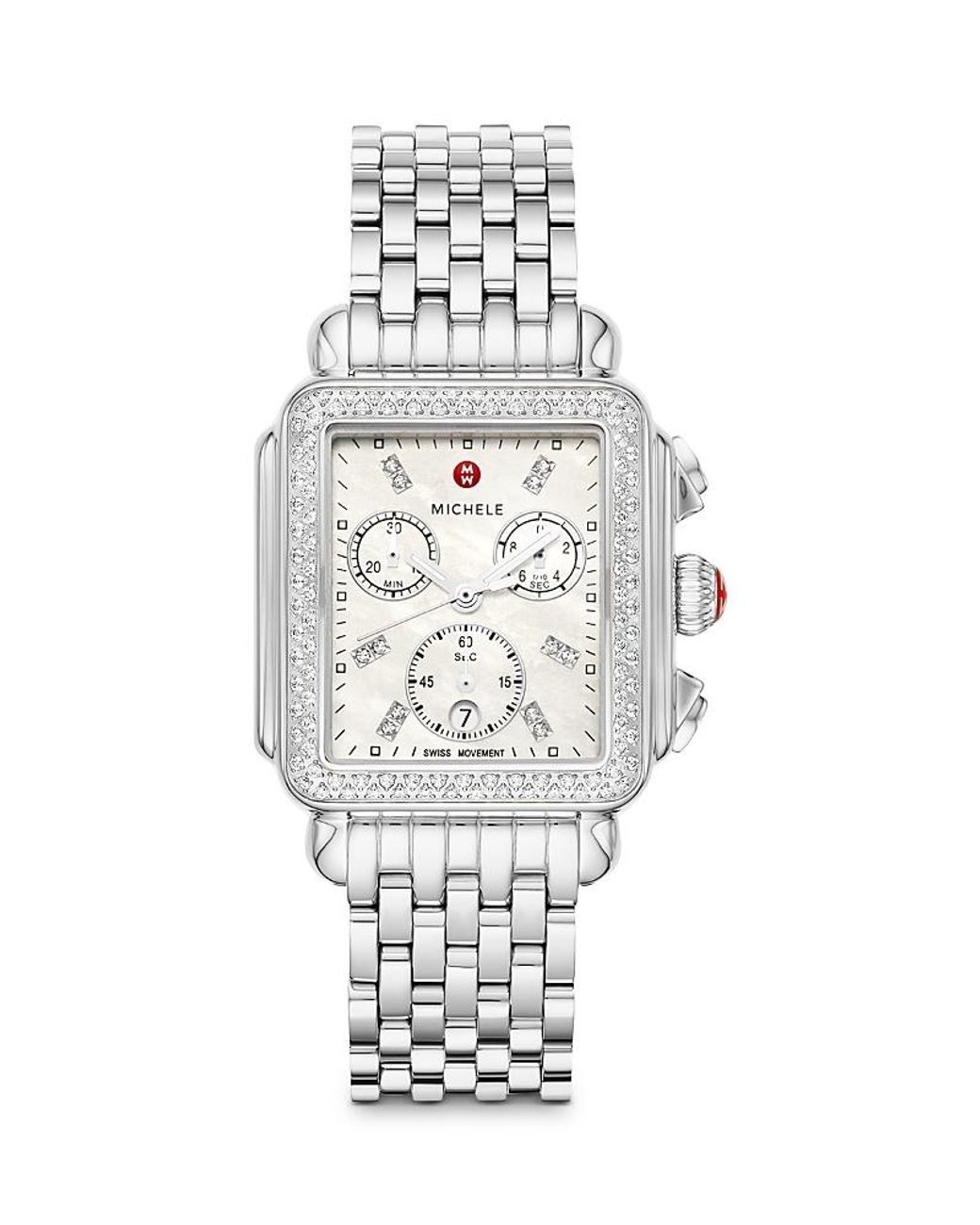 Michele Metallic Deco Chronograph, 33Mm
