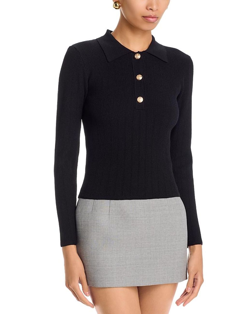 Aqua Blue Button Polo Sweater