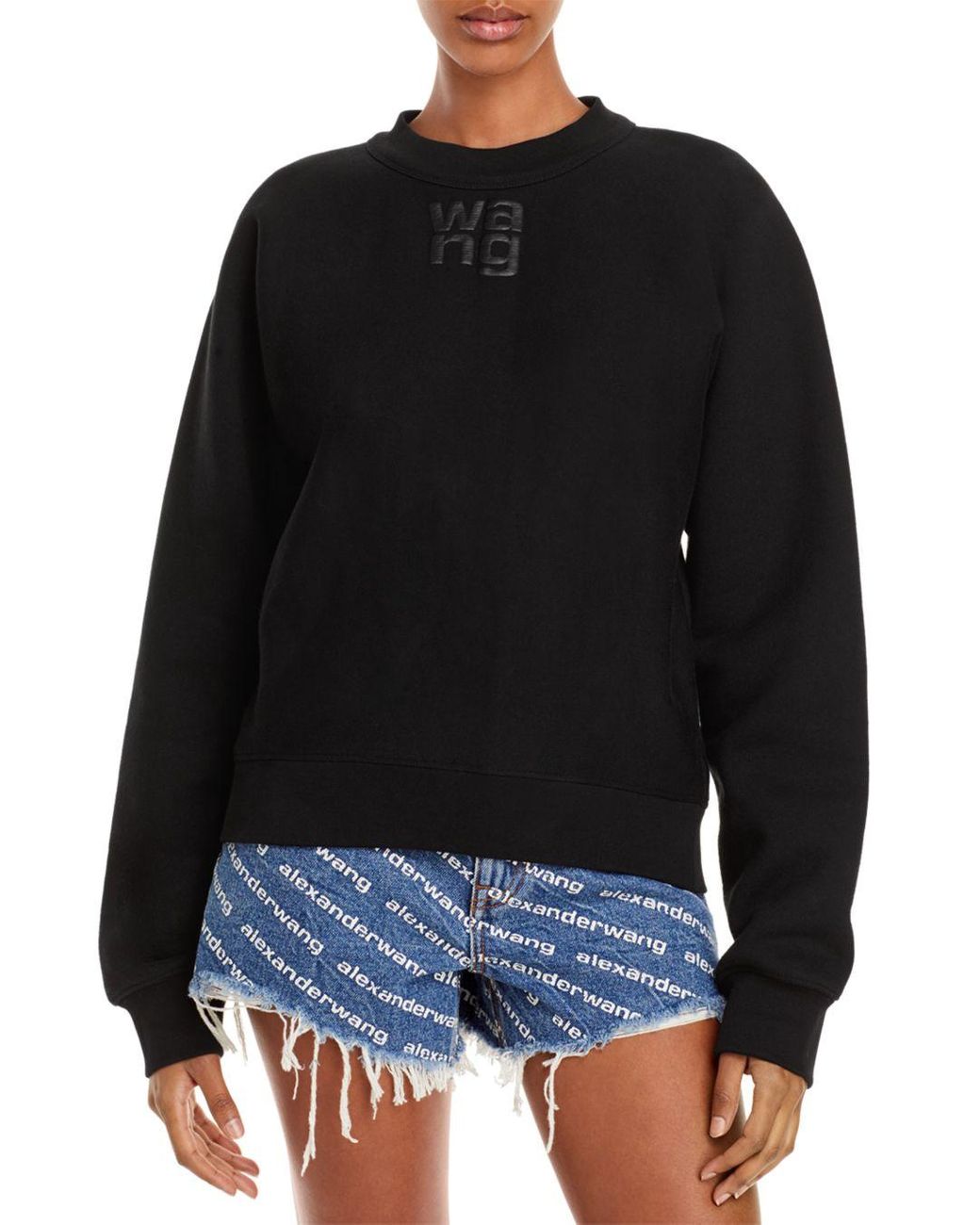 T By Alexander Wang Foundation Cotton Terry Sweatshirt in Black - Lyst
