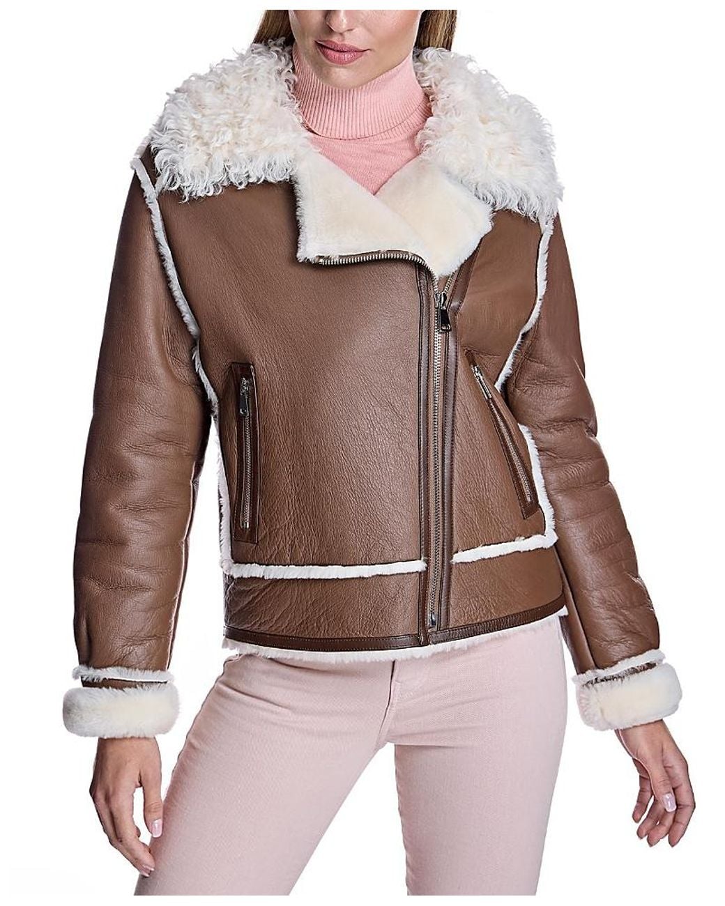 Maximilian Brown Nappa Finish Shearling Jacket