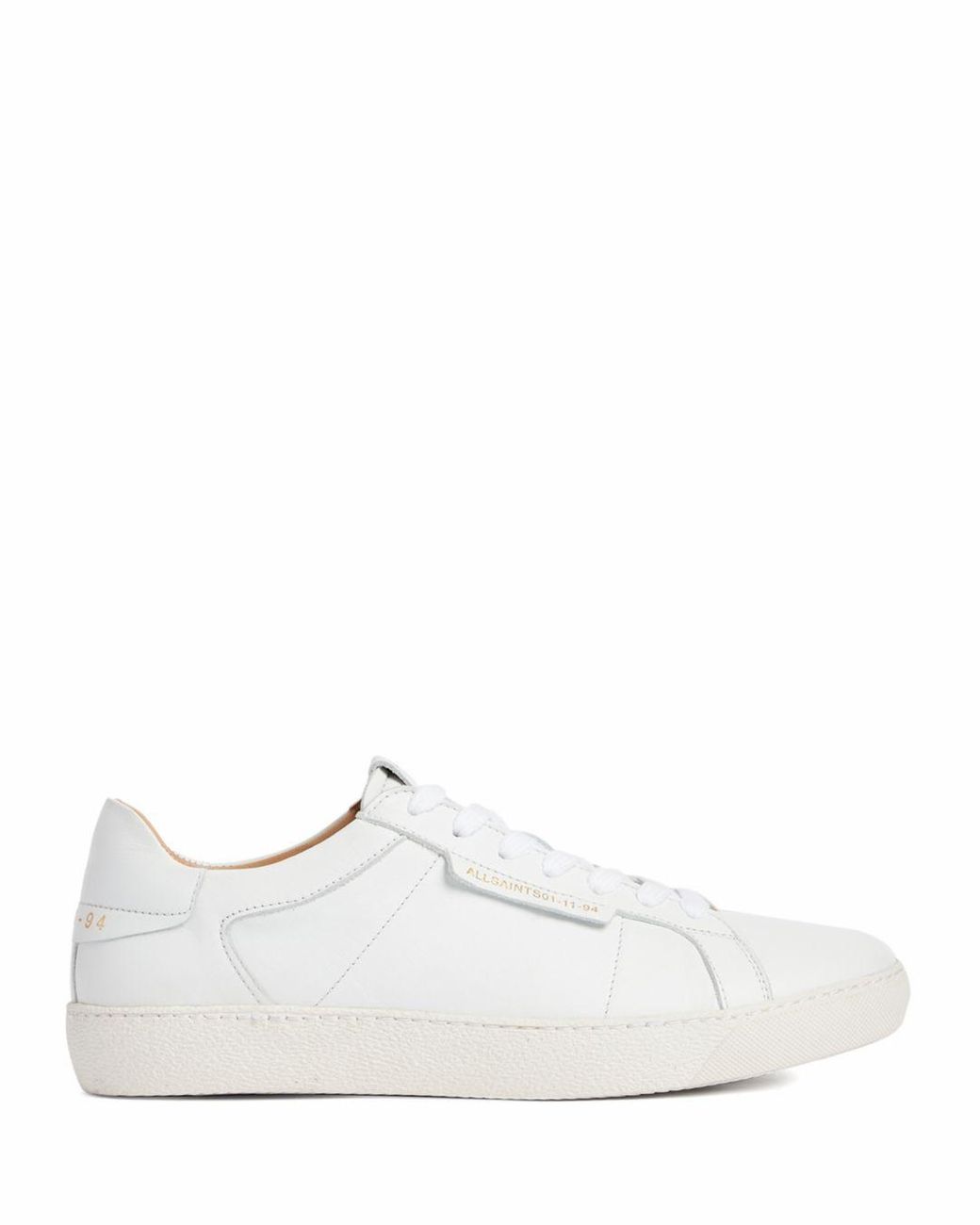 AllSaints Sheer Logo Tab Trainer Sneakers in White | Lyst