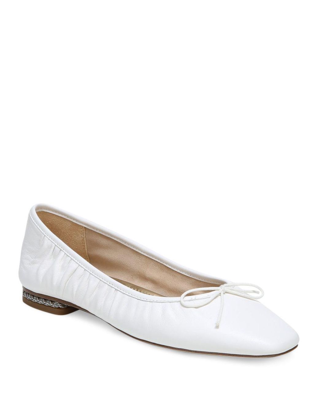 Sam Edelman Leather Women's Meg Square Toe Ballet Flats in White - Lyst