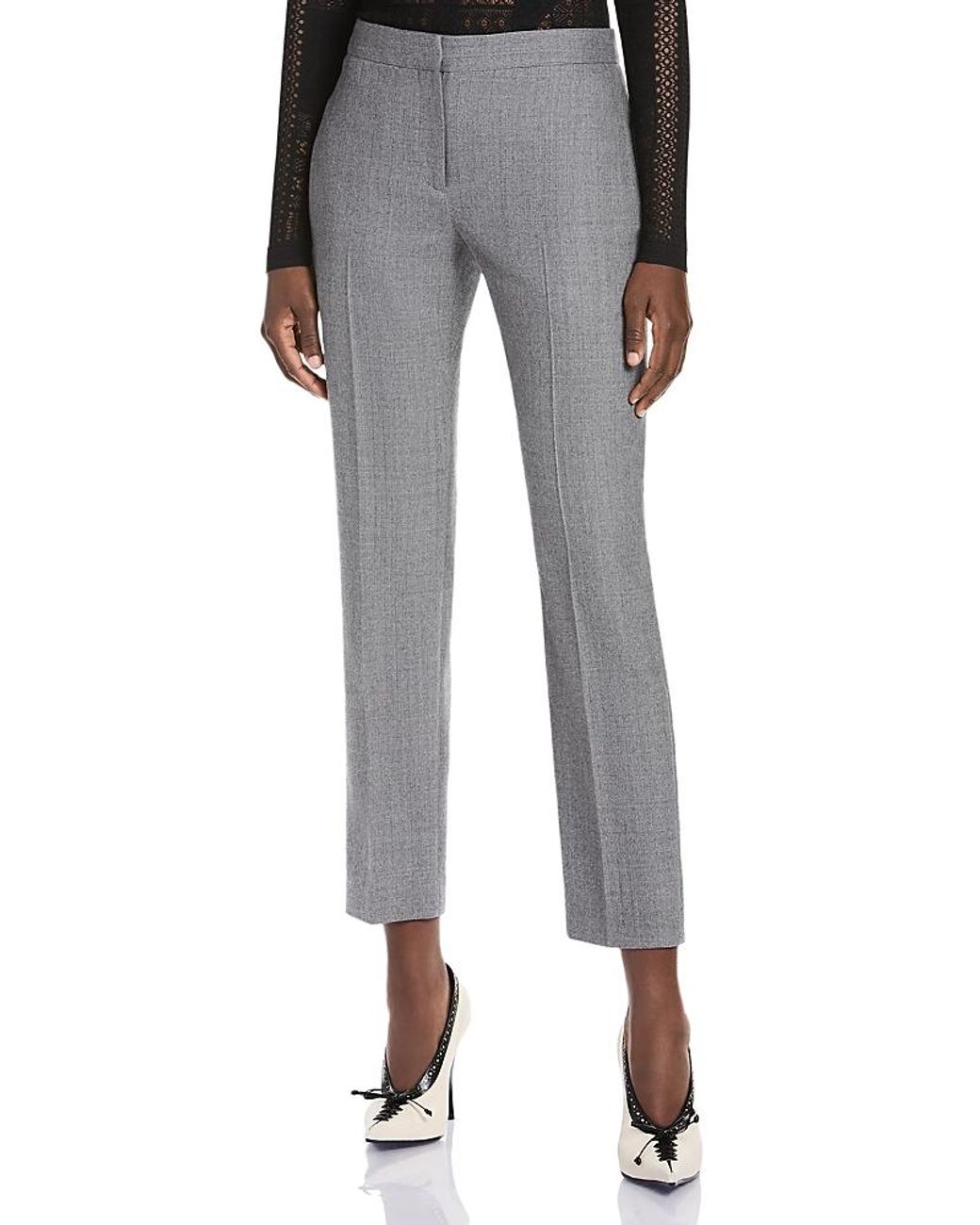 McQueen Gray Wool Cigarette Pants