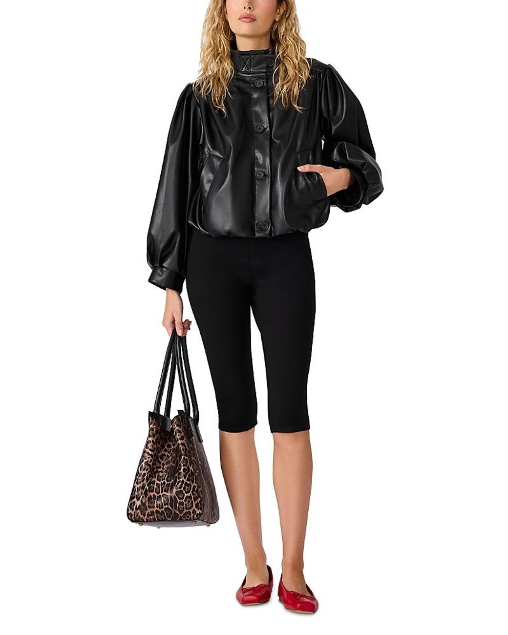 Steve Madden Black Deedee Stand Collar Jacket