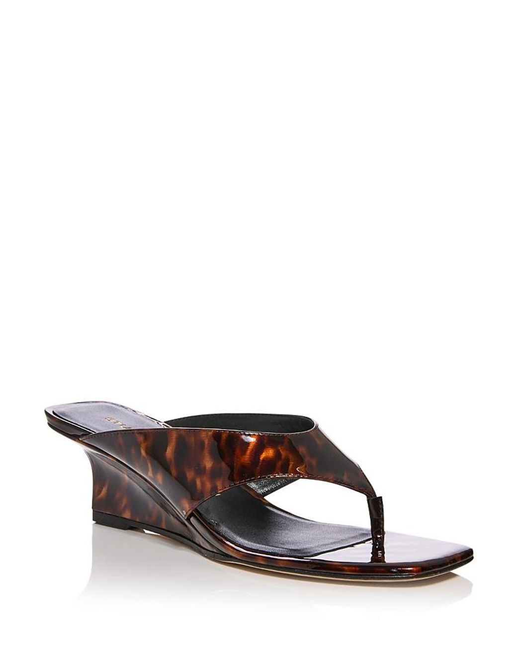 Stuart Weitzman Brown Vinnie Thong Wedge Sandals