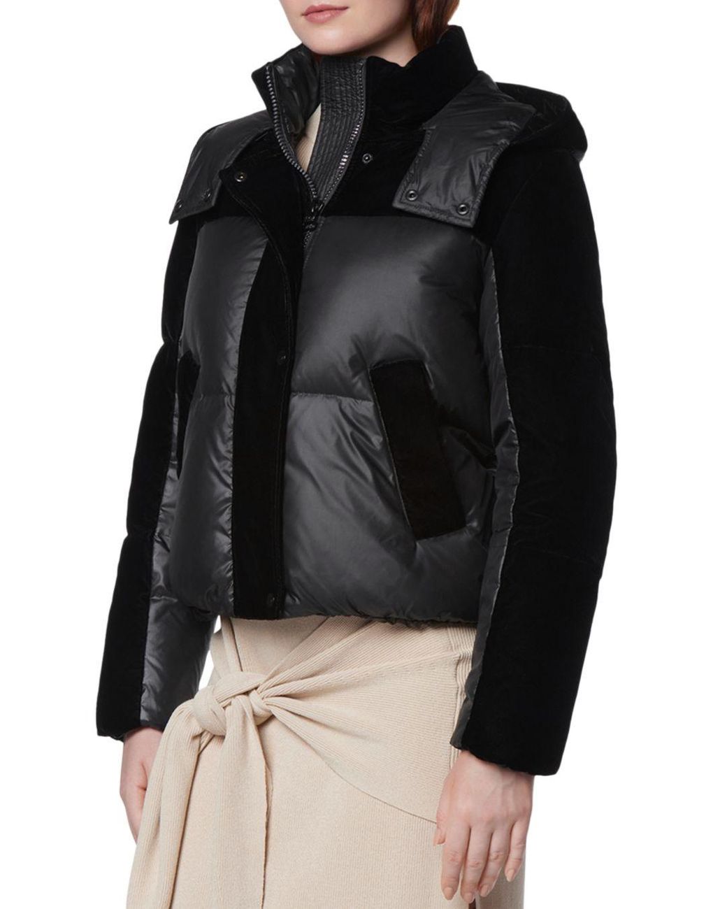 marc new york mixed media puffer coat