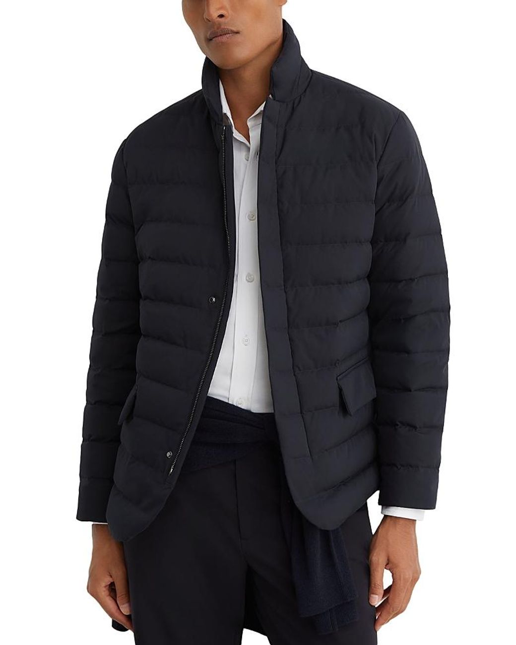 Reiss Blue Abley Quilted Down Jacket for men