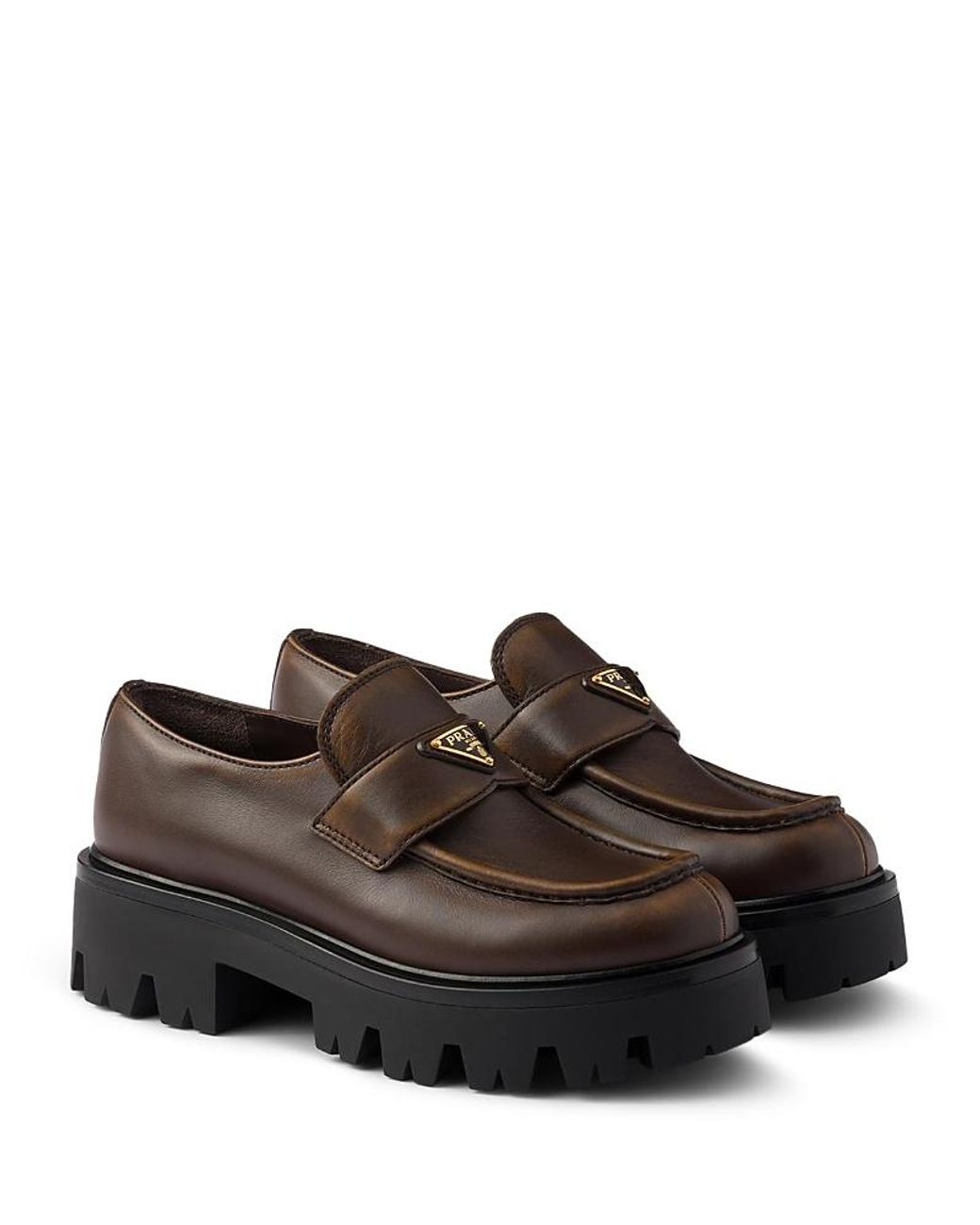 Prada Brown Leather Loafers