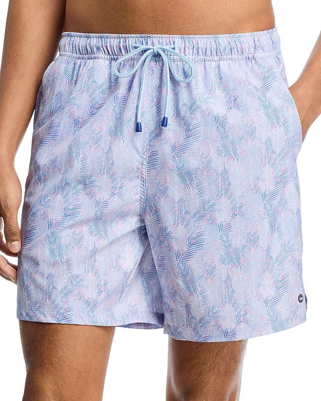 Peter Millar Blue Sunset Palms 7 Swim Trunks for men