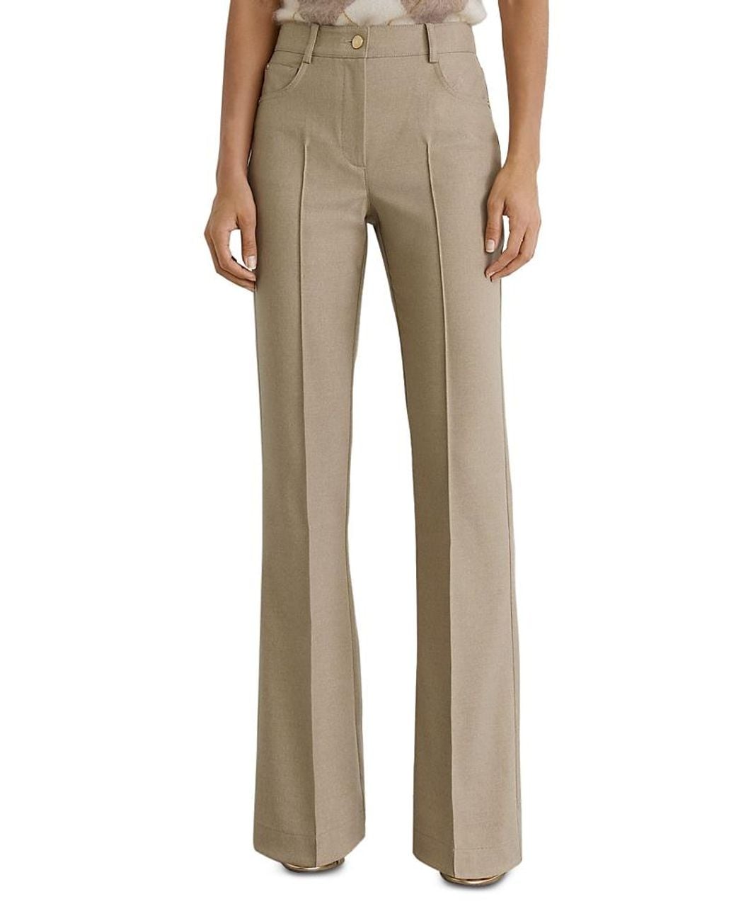 Reiss Natural Petite Sofia Flared Twill Pants