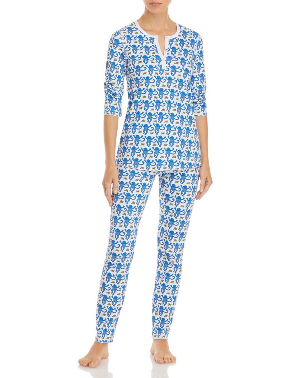 Roberta Roller Rabbit Cotton Monkeys Print Pajamas Set in Blue - Lyst