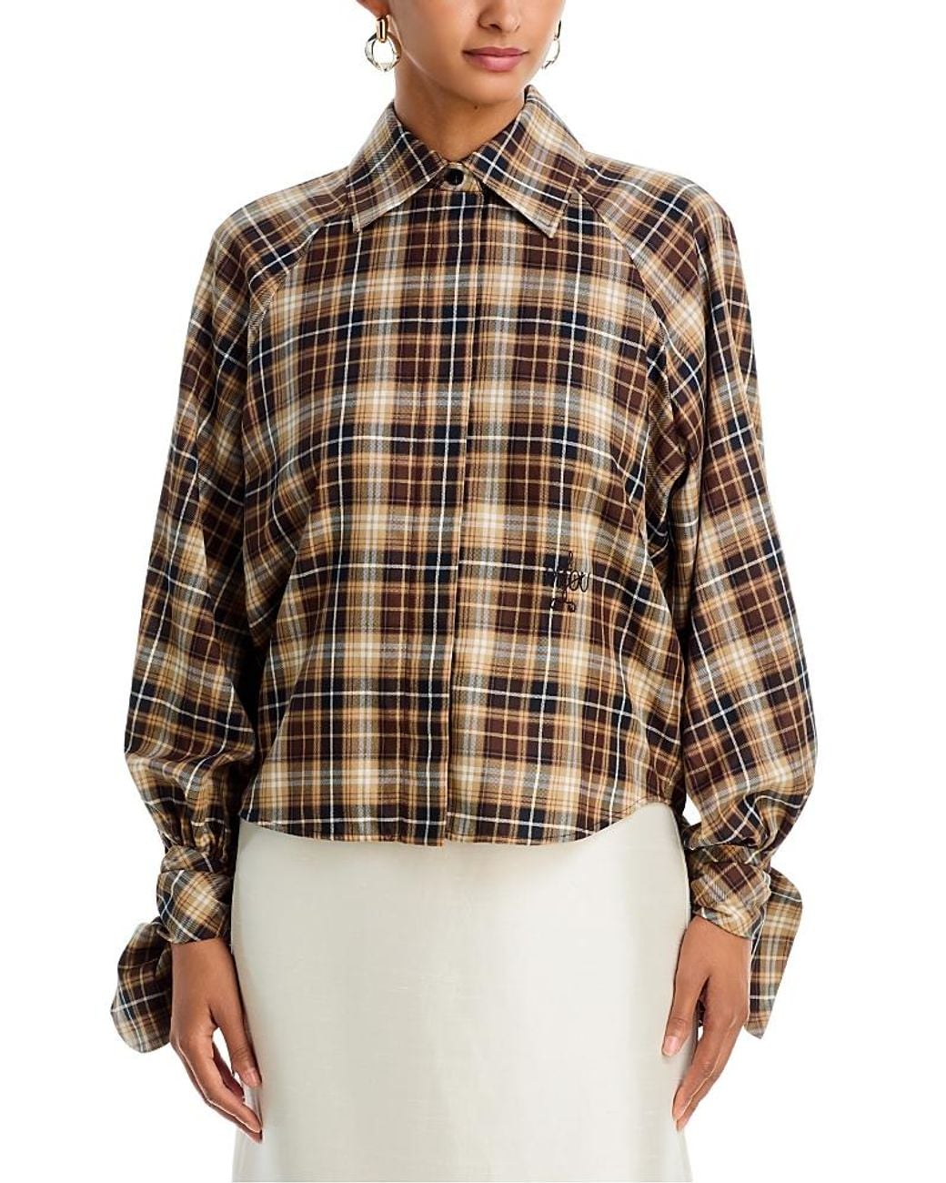 Patou Brown Bow Collar Blouse