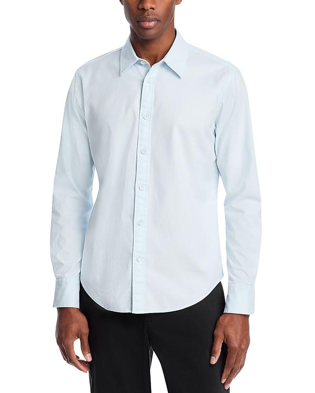 Rag & Bone White Tomlin Stretch Dobby Button Front Shirt for men