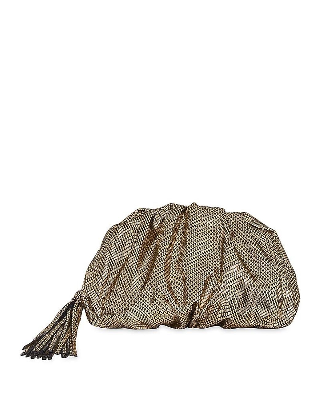Rebecca Minkoff Small Ruched Clutch in Metallic | Lyst UK