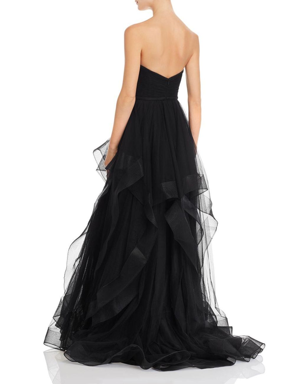 Black Strapless Sweetheart Tulle Ball Gown Prom Dress