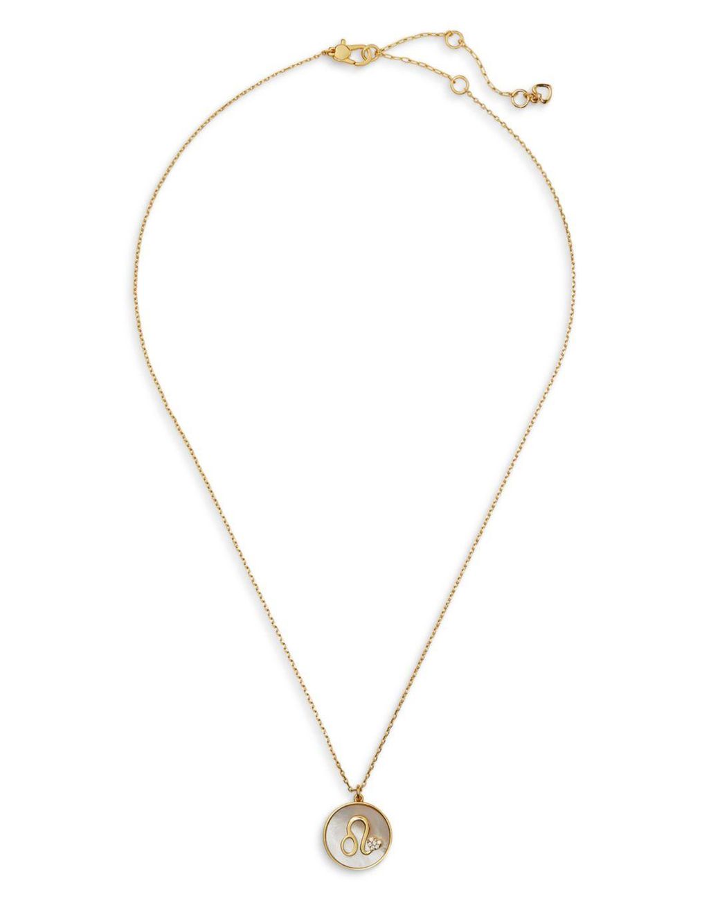 Kate Spade In The Stars Pavé & Imitation Mother Of Pearl Zodiac Pendant  Necklace In Gold Tone in Metallic | Lyst