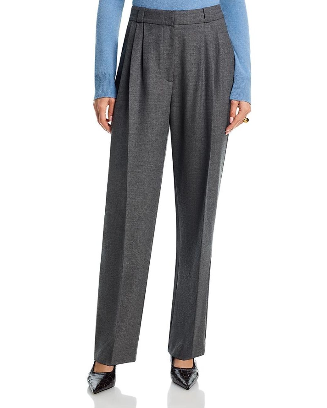 Jonathan Simkhai Gray Tavar Pleated Pants