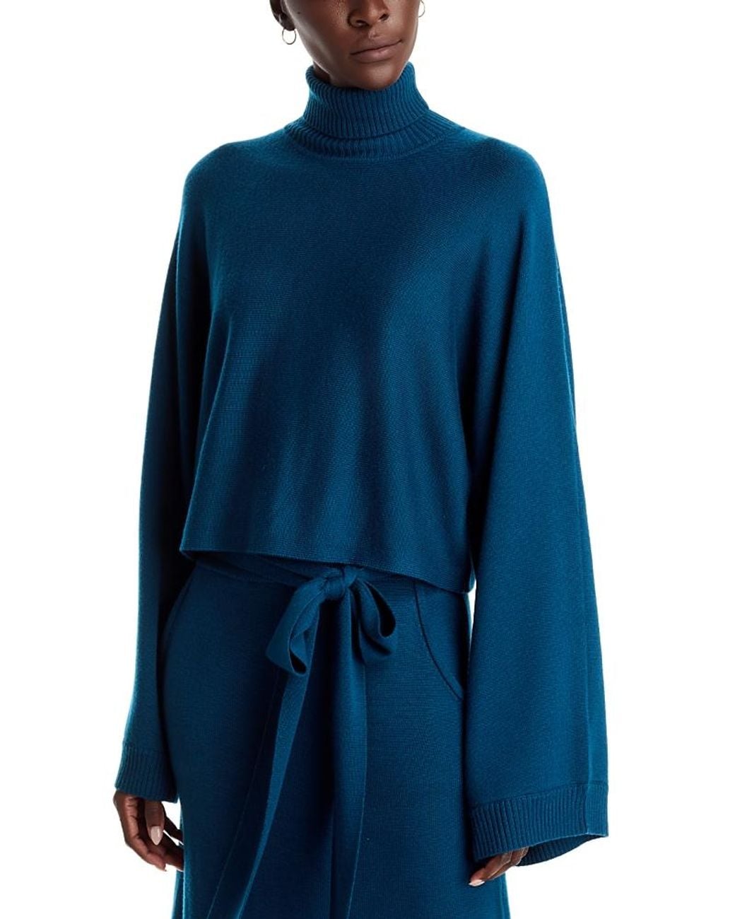 Ramy Brook Blue Aaliyah Wool Turtleneck