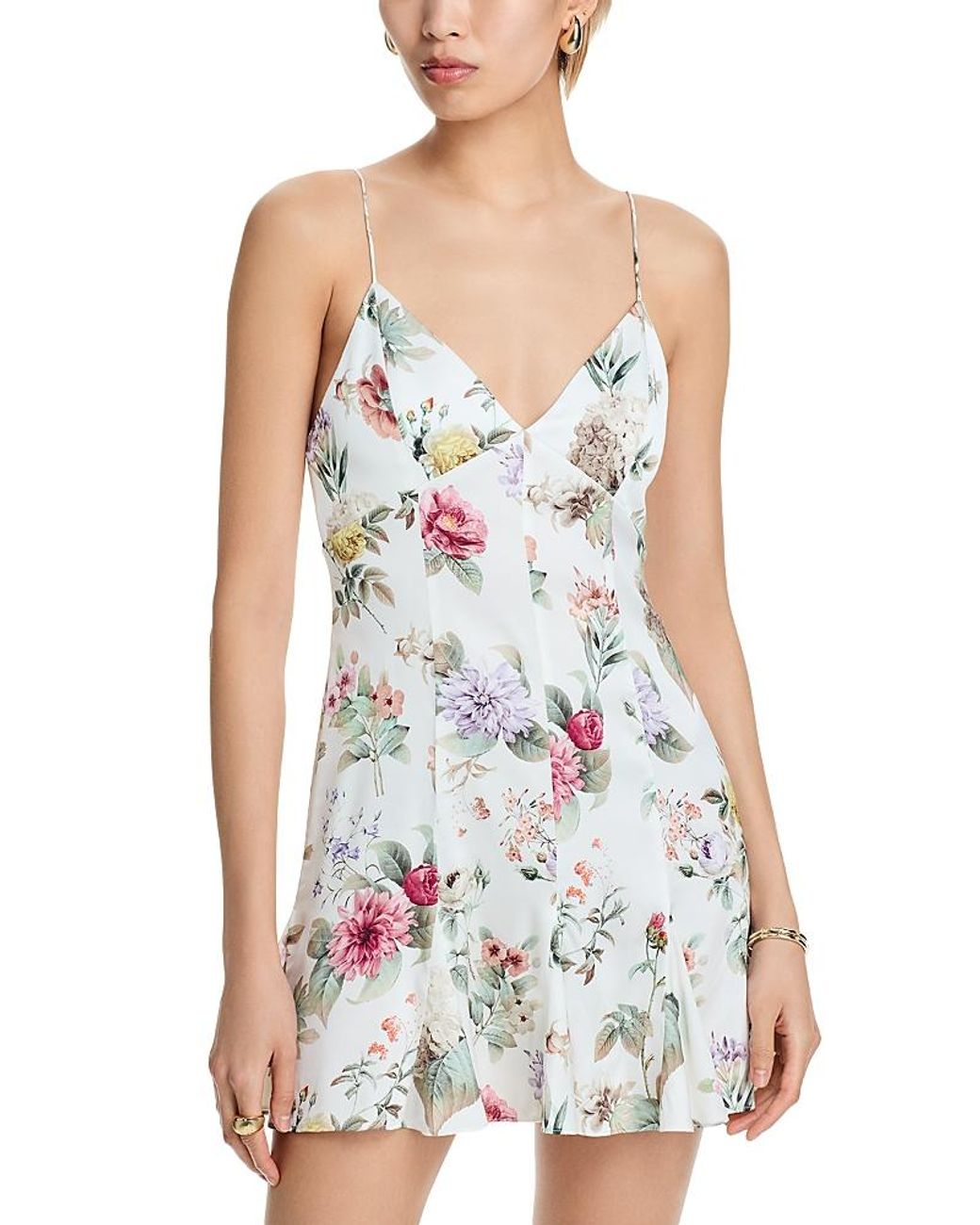 Alice + Olivia Julietta Slip Mini Dress in White | Lyst