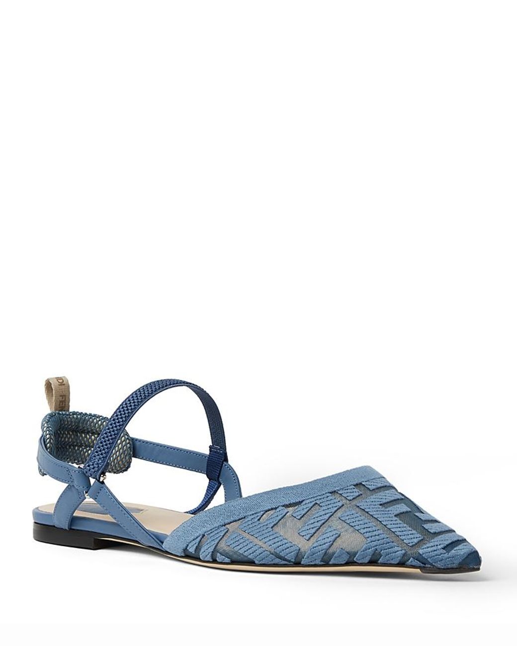 Fendi Blue Elba Pointed Flats