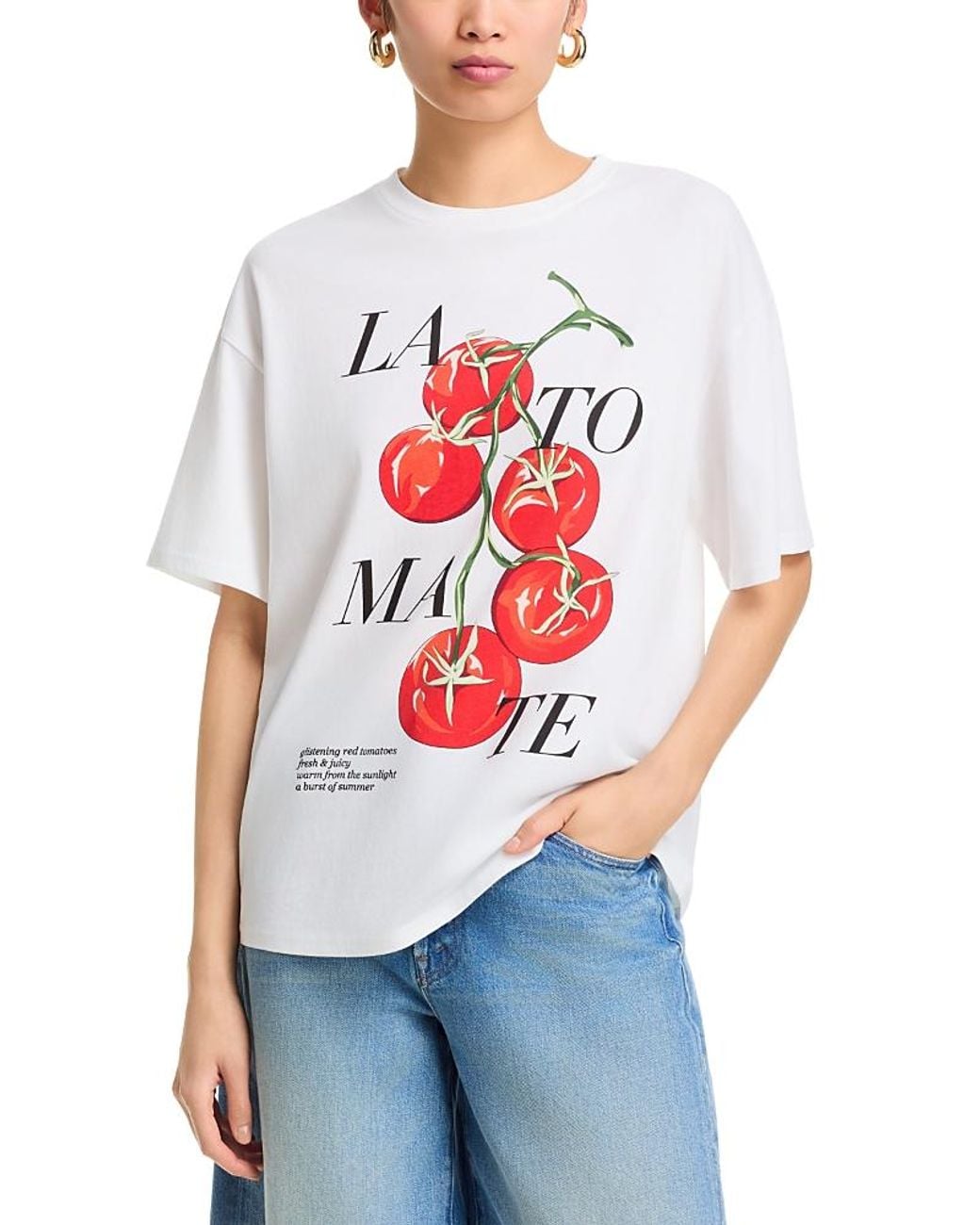 French Connection White La Tomate Oversized Tee