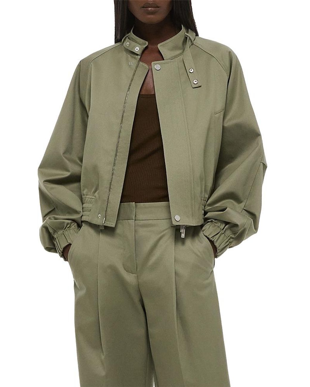 Helmut Lang Green Trench Bomber Jacket