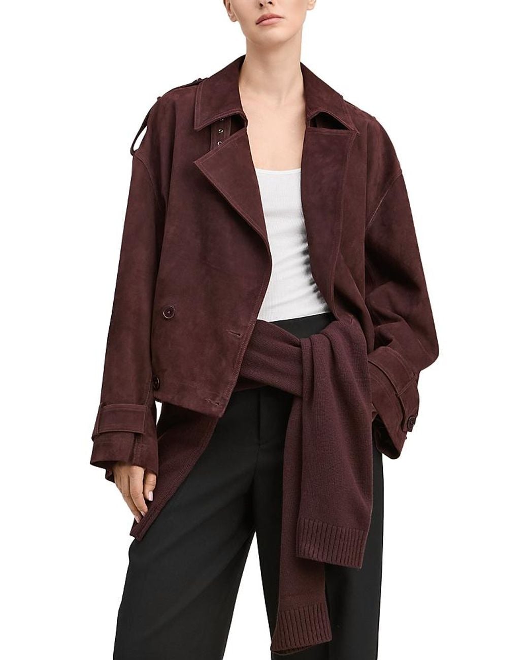 Derek Lam Brown Suede Double Breasted Jacket