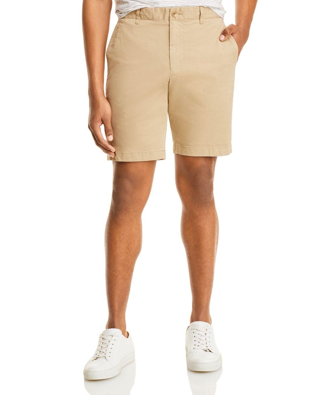 Vince Cotton Griffith Lightweight Slim Fit Chino Shorts in Stone Khaki