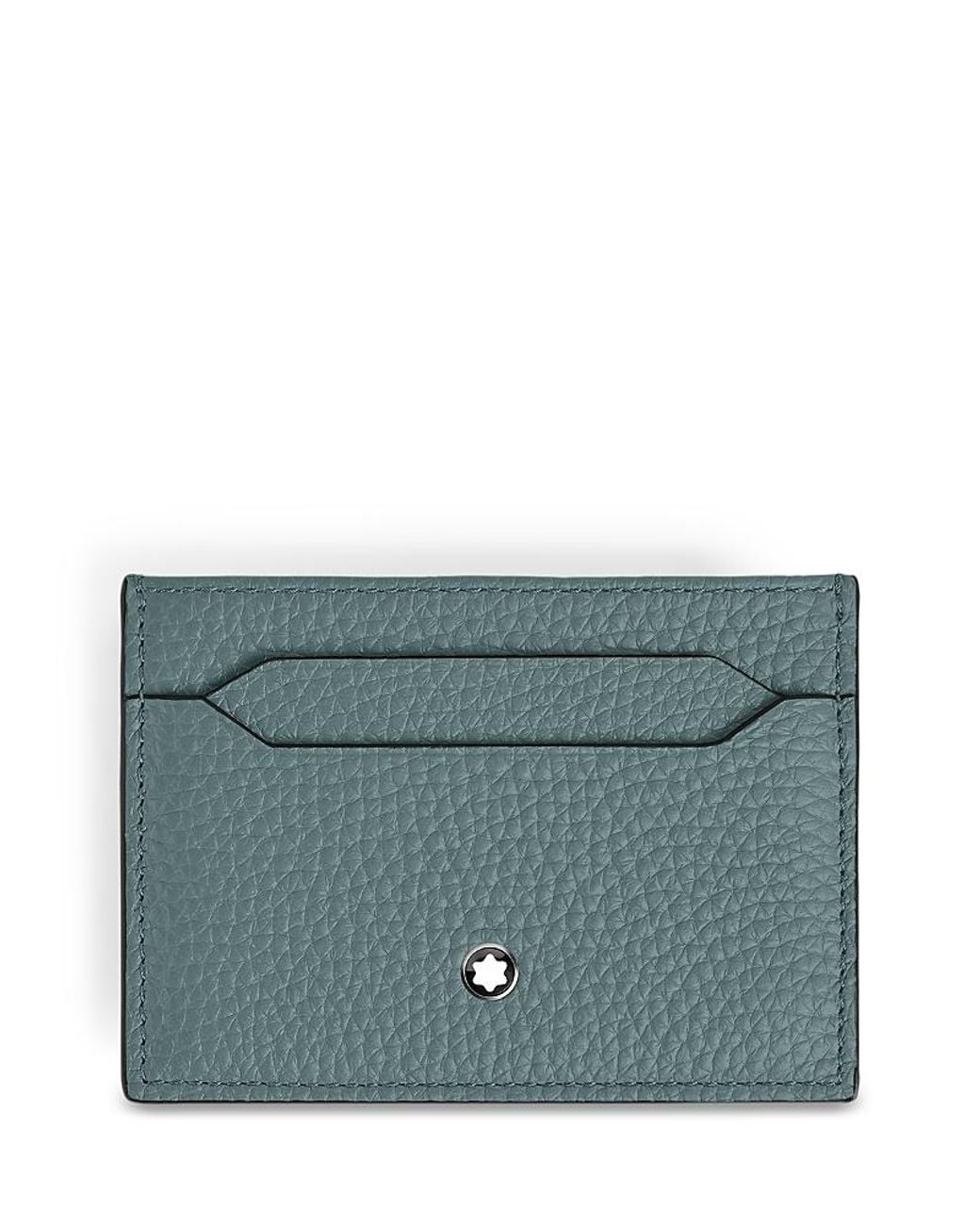 Montblanc Blue Grained Leather Card Case for men