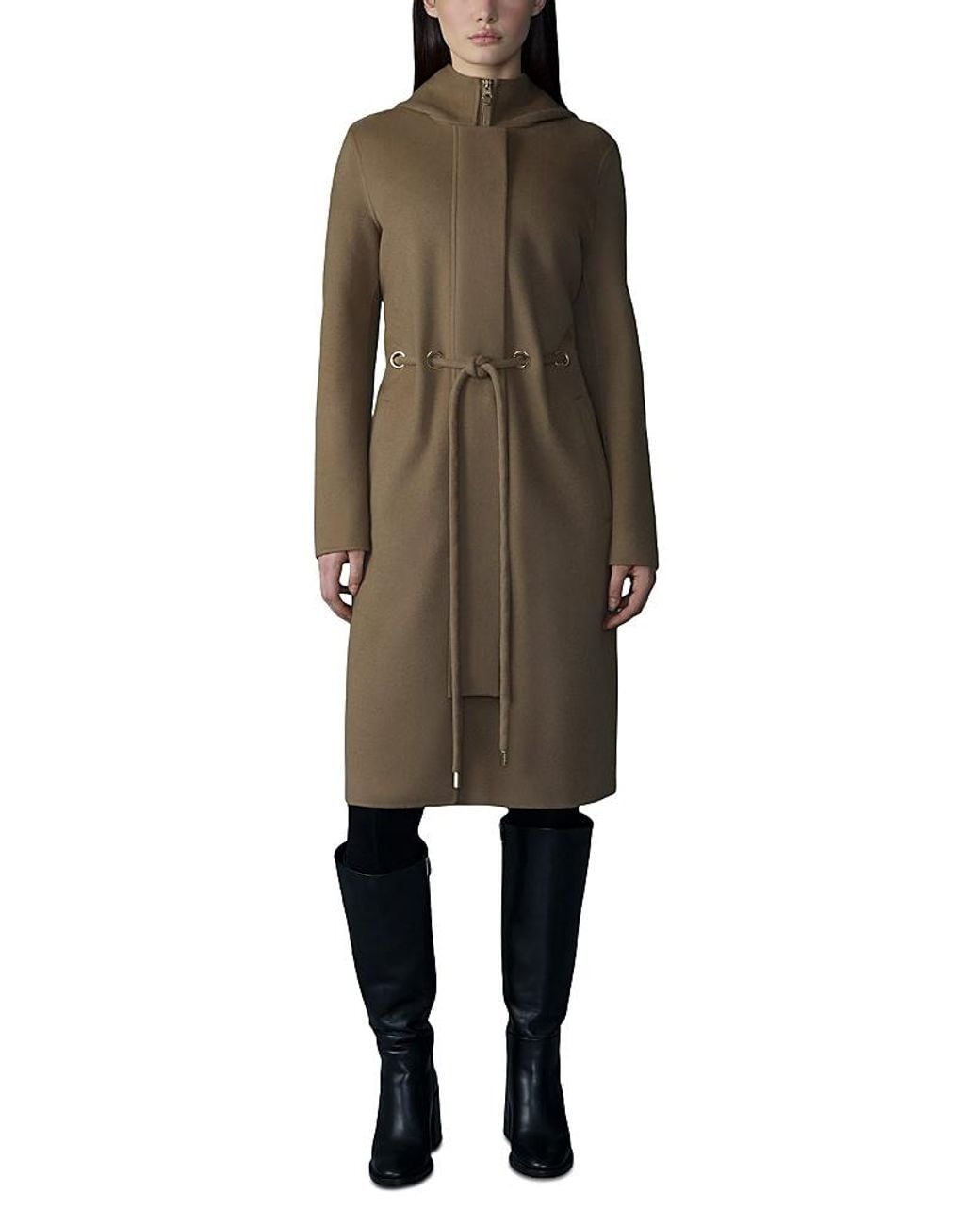 Mackage Natural Blithe Belted Wool Coat