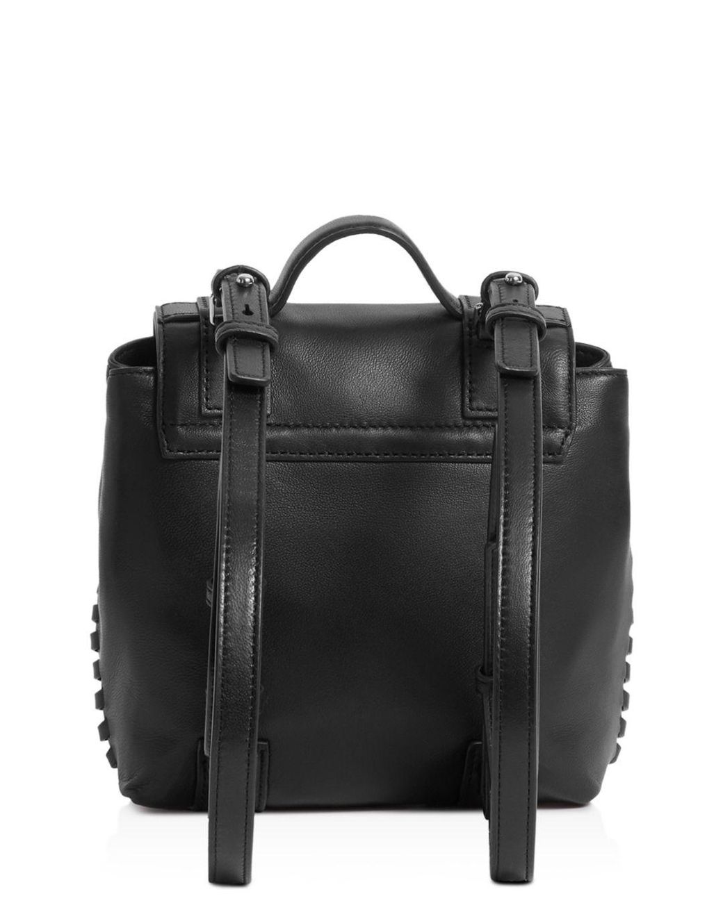 AllSaints Fin Leather Backpack in Black 