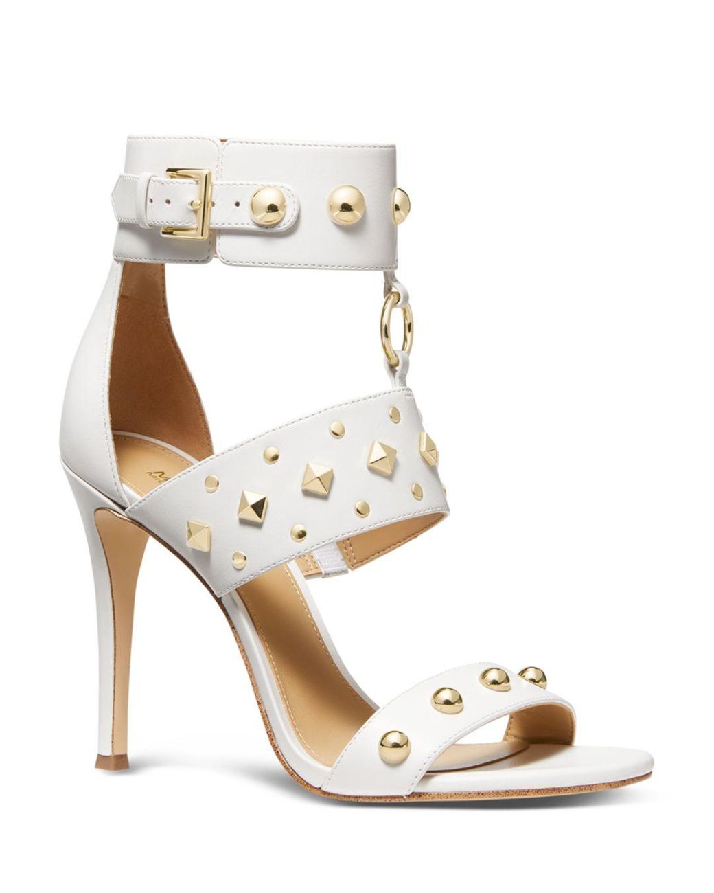 MICHAEL Michael Kors Amos Ankle Strap High Heel Sandals in White Lyst