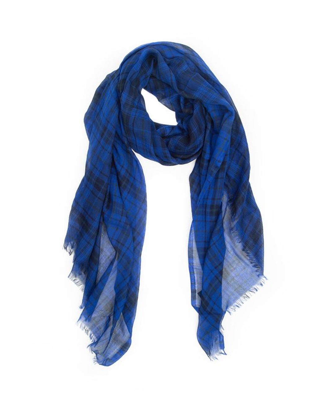 Lanvin Wool Plaid Scarf in Blue for Men Lyst