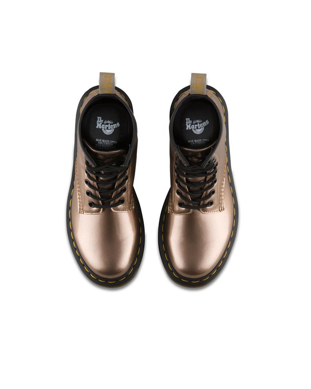 dr martens vegan 1460 red chrome flat ankle boots
