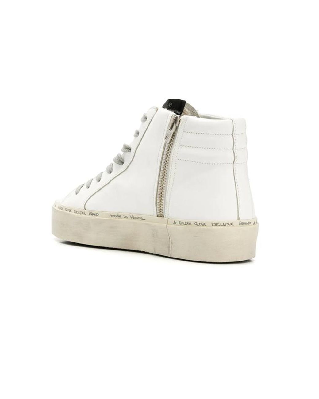 Golden Goose Leather Hi Slide Sneaker Shoes in White | Lyst
