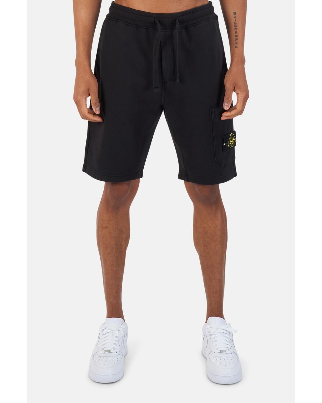 stone island garment dyed sweat shorts