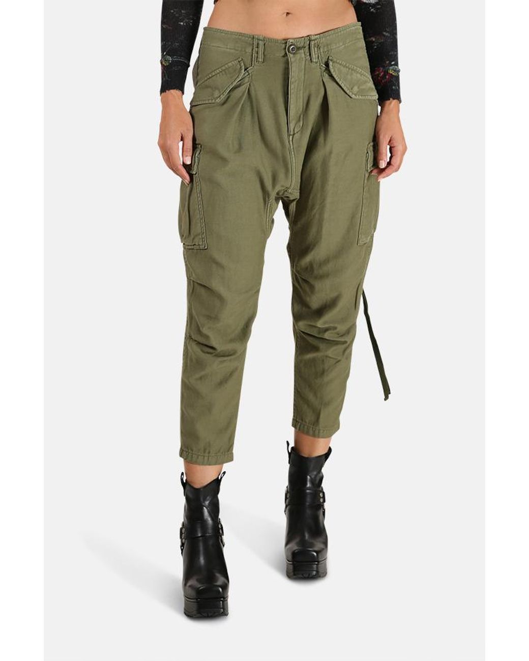 R13 Cotton Harem Cargo Pants in Olive (Green) Lyst