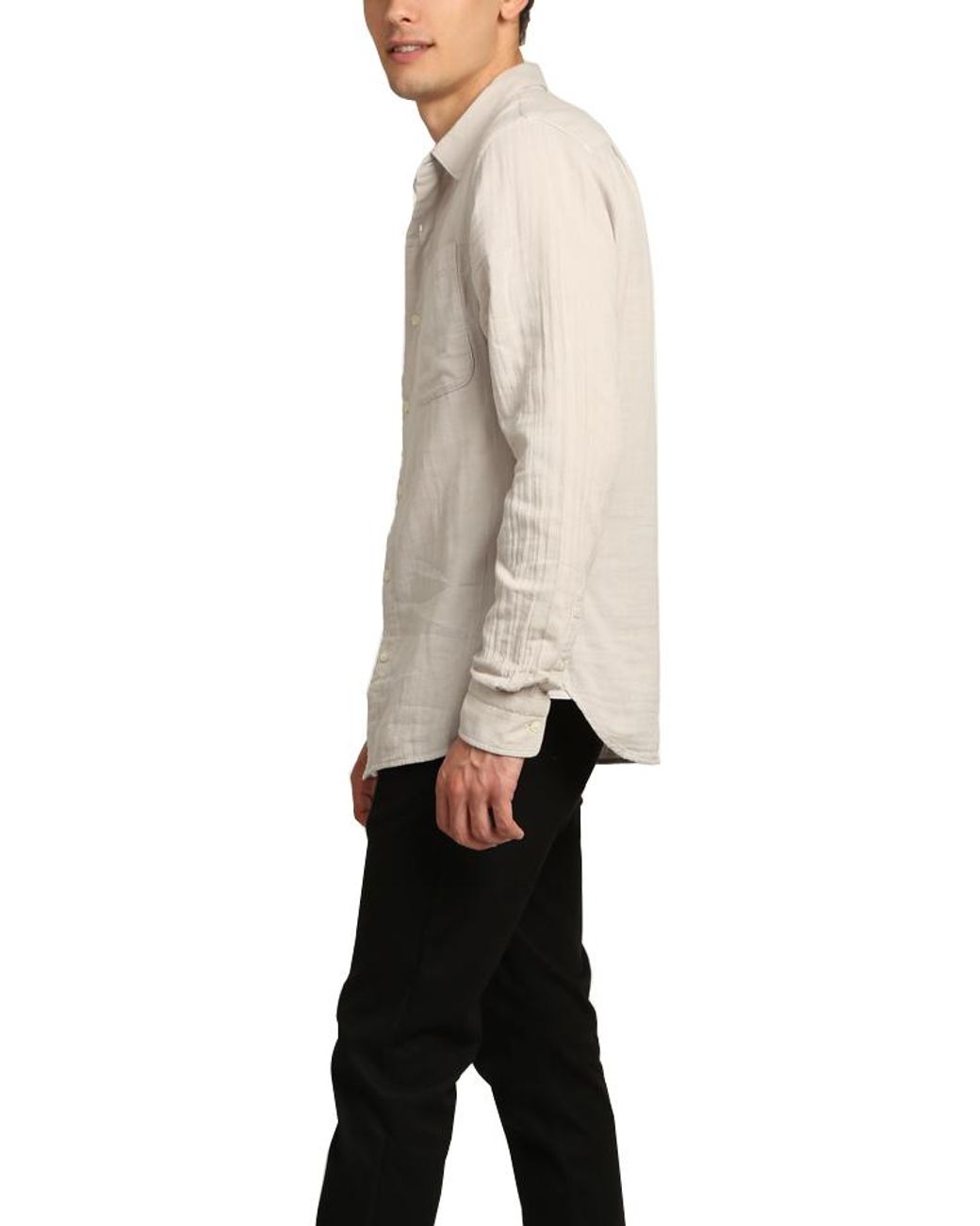 Kato Cotton The Ripper Slim French Seam Shirt In Light Grey Gray For Men Lyst