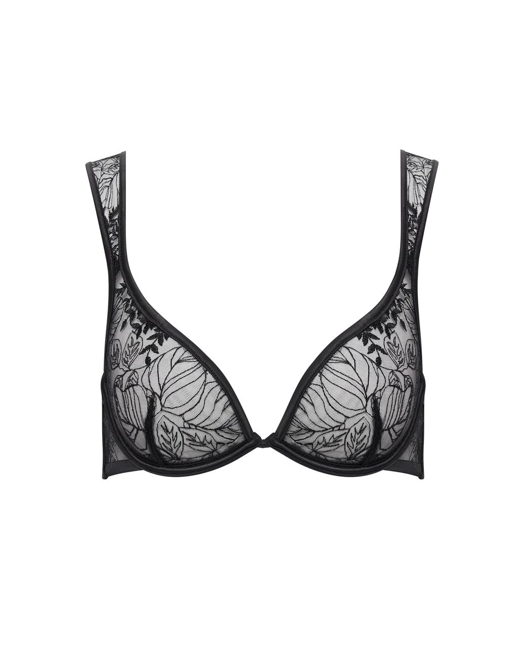 Bluebella Black Seraphim Embroidered Sheer Bra