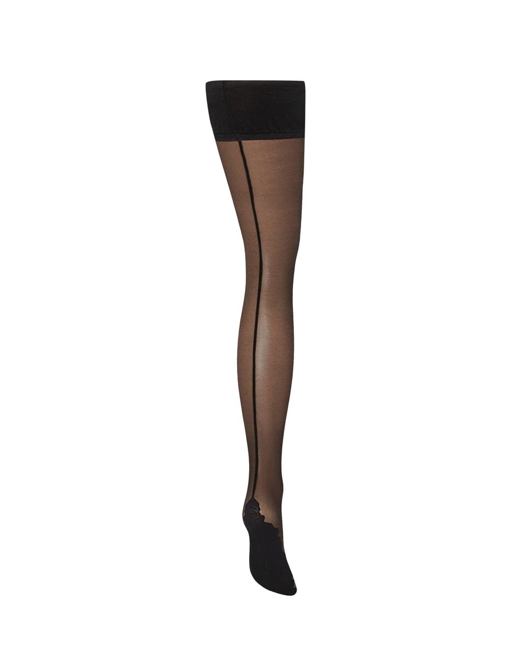 Bluebella Brown Back Seam Leg/Plain Top Hold Ups