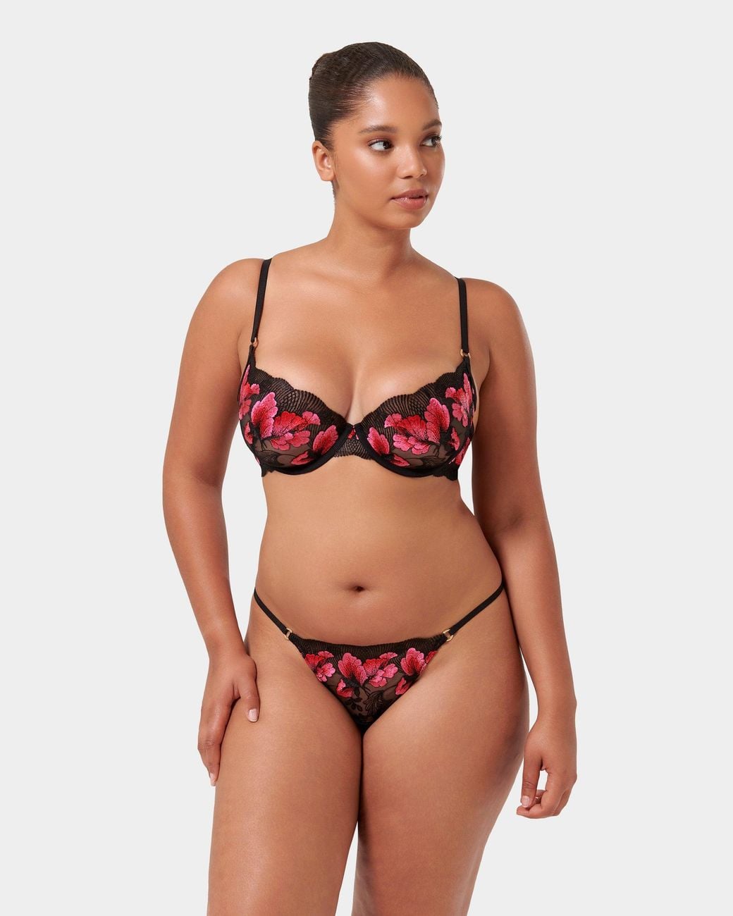 Bluebella Purple Vivienne Floral Embroidered Bra