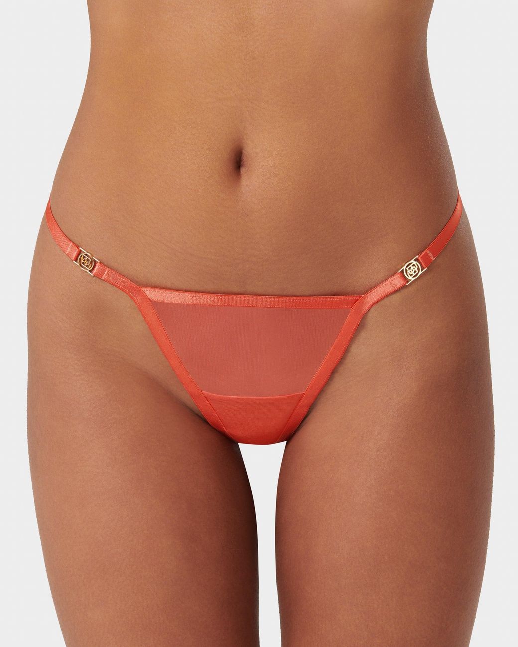 Bluebella Red Tali Mesh Thong Coral