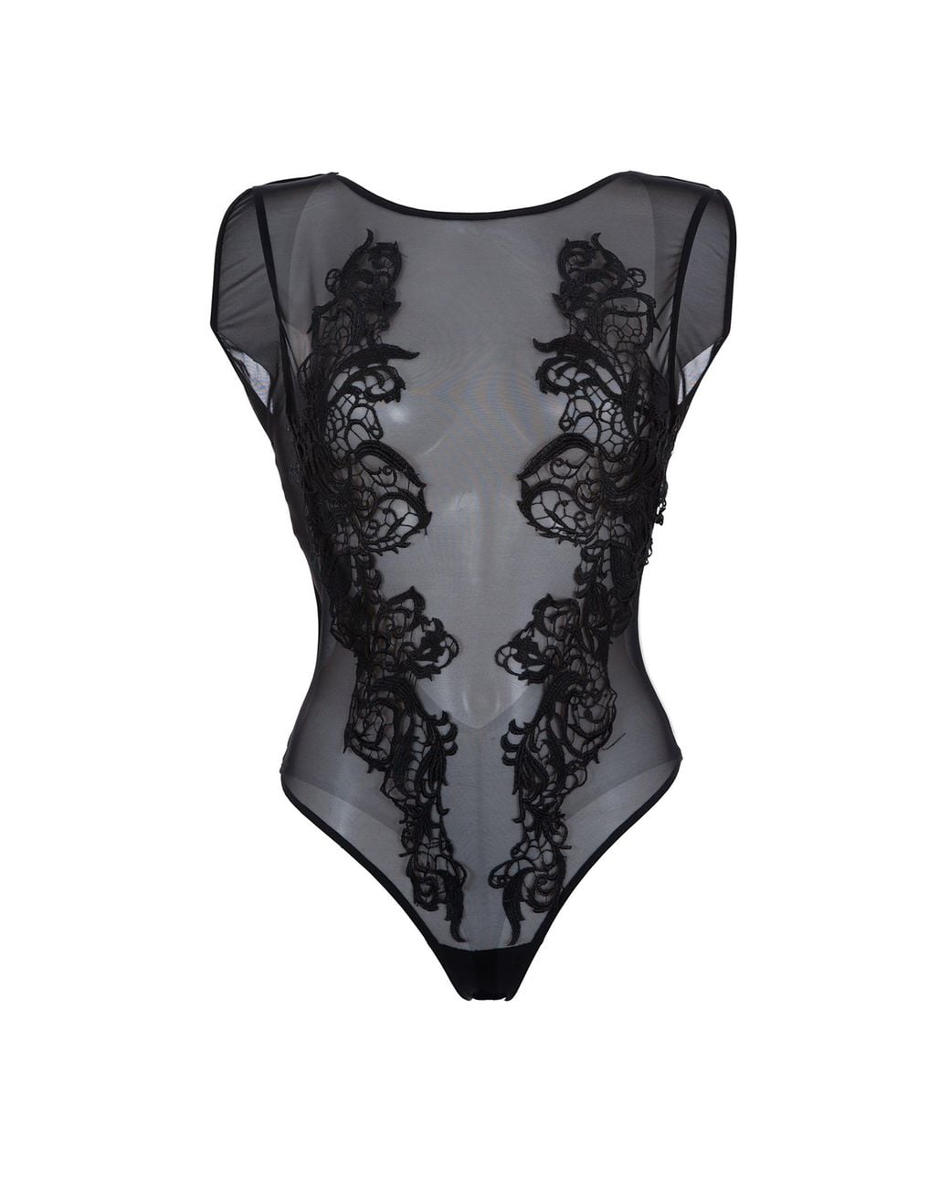 Bluebella Black Bluebella Etienne Embroidered Sheer Bodysuit