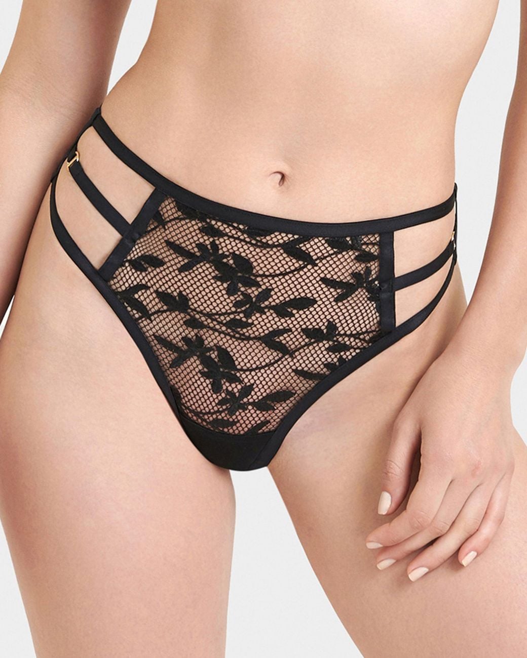 Bluebella Black Dana High-Waist Thong