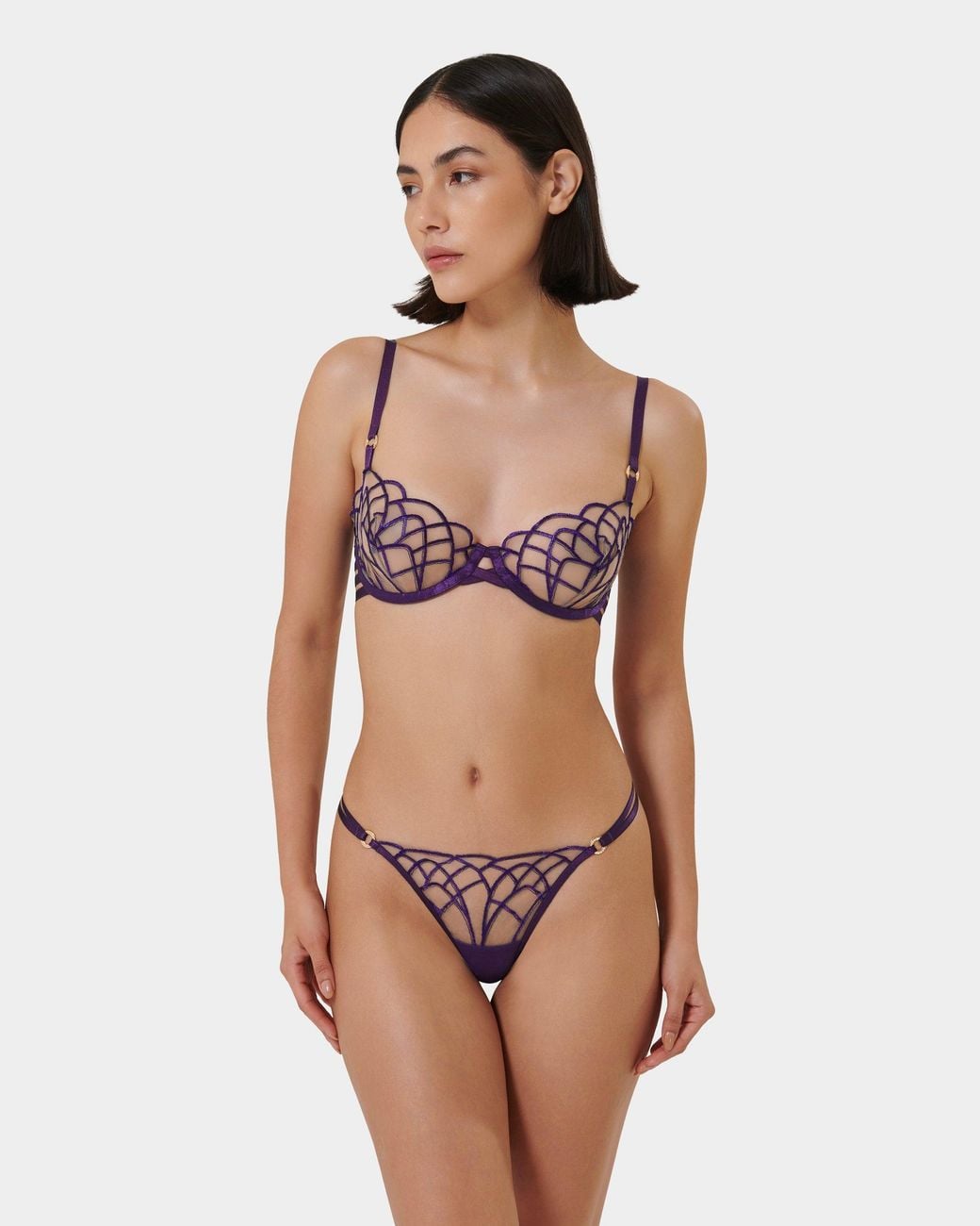 Bluebella Blue Beatrix Thong Acai/Sheer