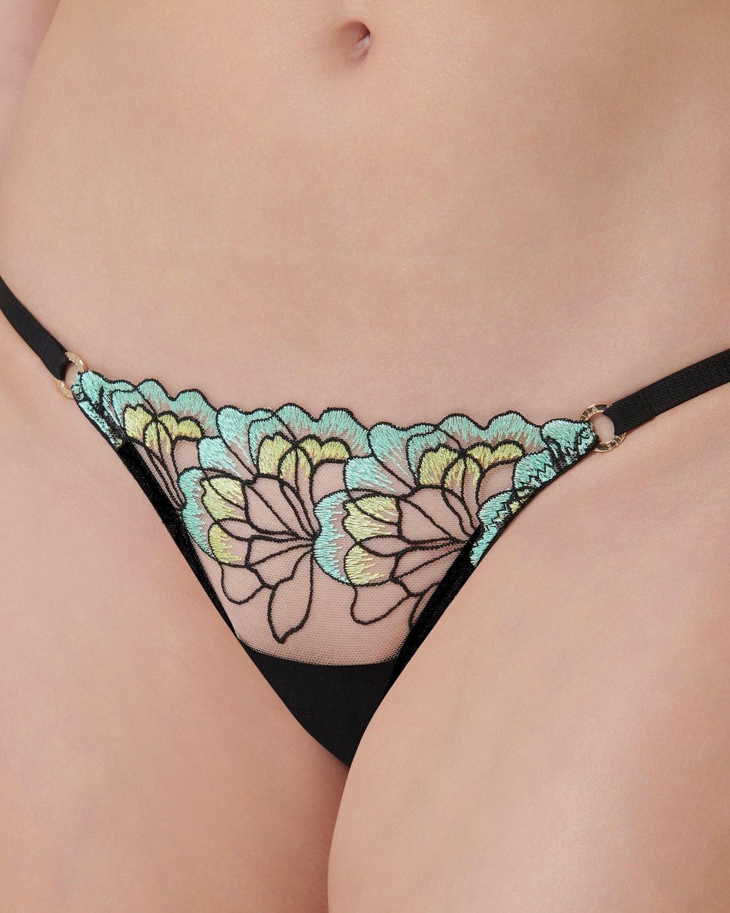 Bluebella Metallic Serena Brief Mint/Lemon