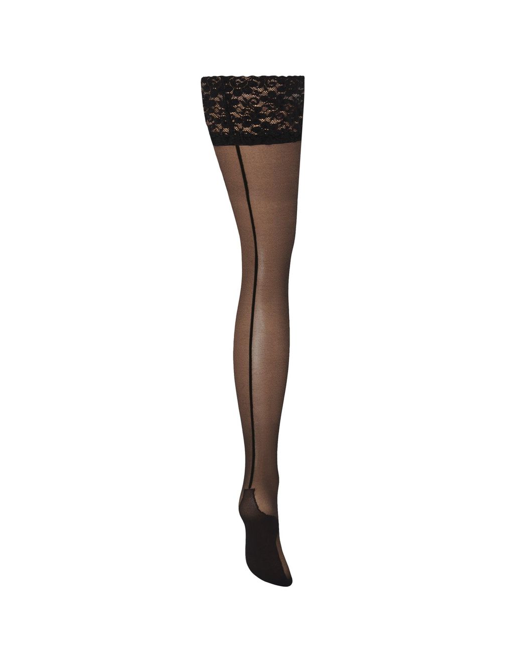 Bluebella Brown Bluebella Back Seam Leg/Lace Top Thigh Highs
