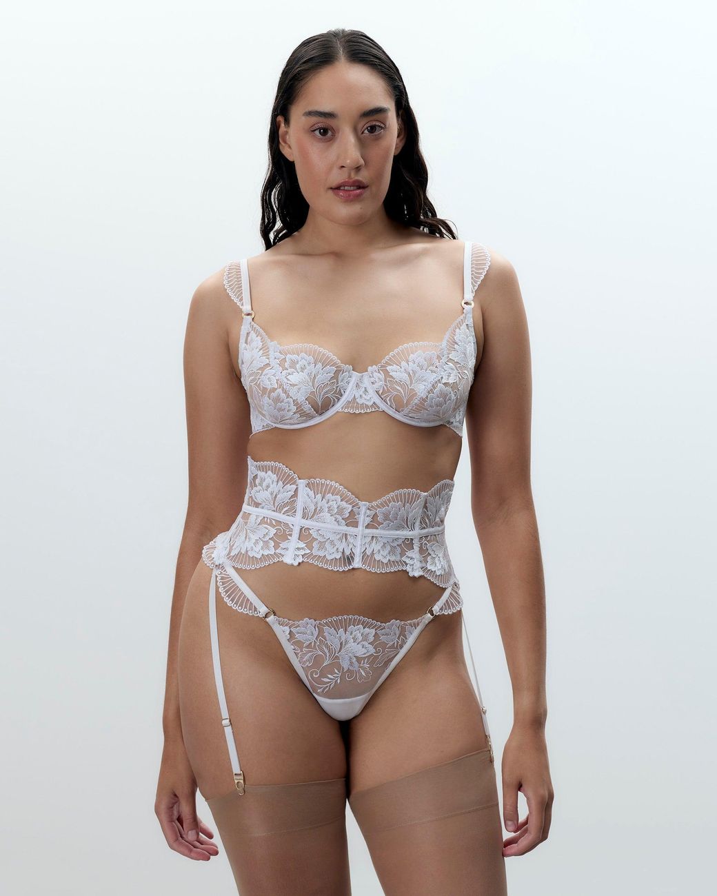 Bluebella Brown Gabriella Floral Embroidered Bra