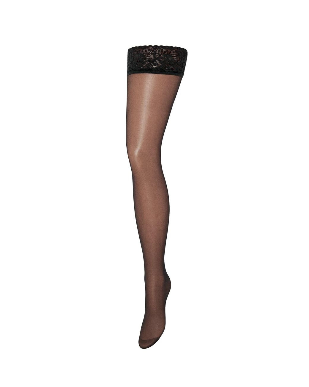 Bluebella White Bluebella Plain Leg/Lace Top Thigh Highs