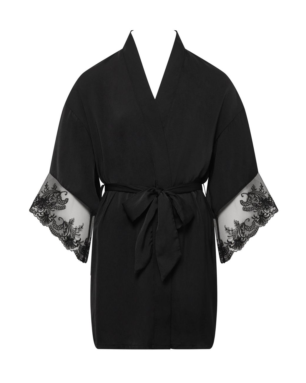 Bluebella Black Marseille Luxury Satin Kimono